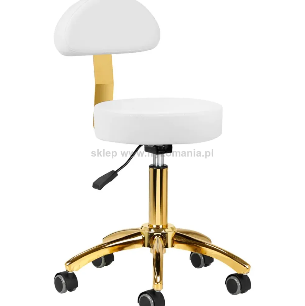 Activ AM-304G Taboret kosmetyczny złoto-biały, dostępny w 48h