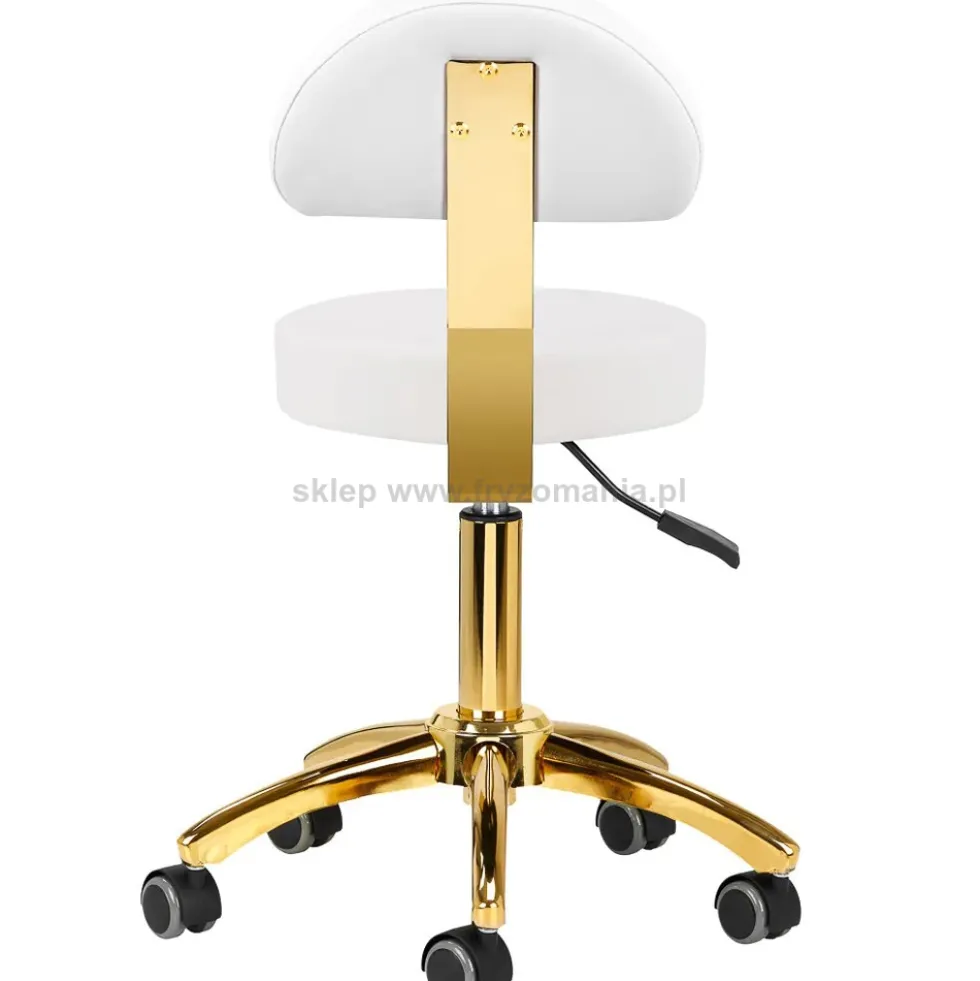 Activ AM-304G Taboret kosmetyczny złoto-biały, dostępny w 48h
