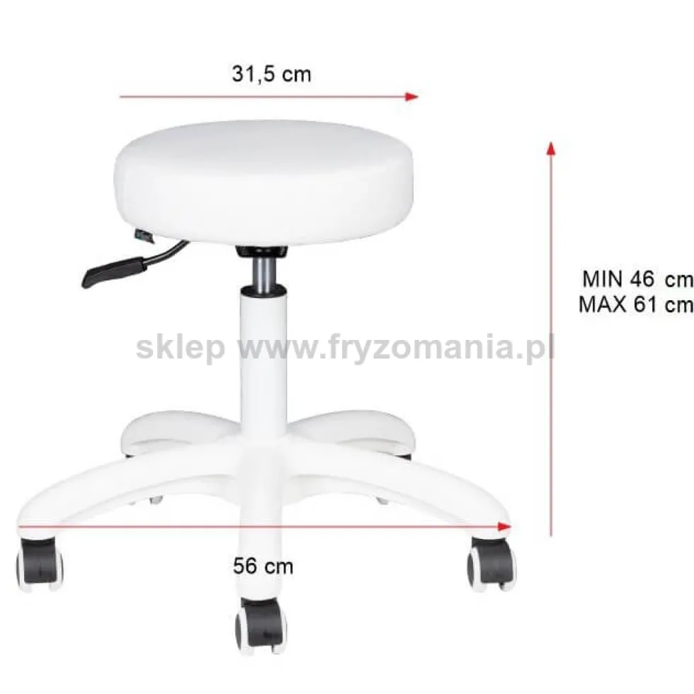 Activ AM-303-2, taboret kosmetyczny czarny z czarną podstawą, dostępny w 48h