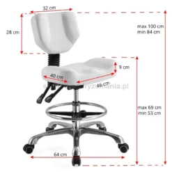 Activ A-4299 taboret kosmetyczny biały