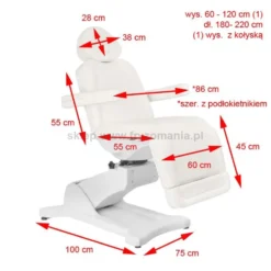 Activ AZZURRO 869A Fotel kosmetyczny, elektryczny, obrotowy, szary dostępny w 48h