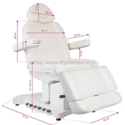 Activ Azzurro Fotel 708B Exclusive, fotel kosmetyczny elektryczny biały, dostępny w 48h