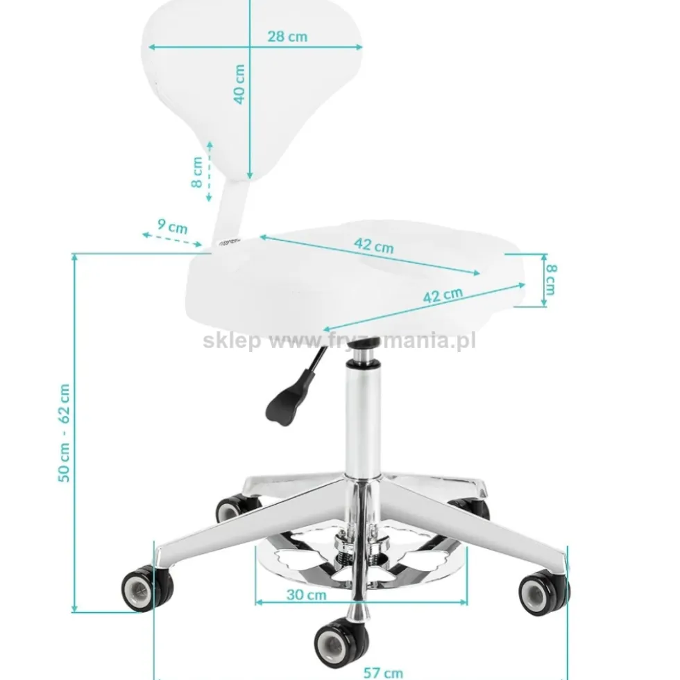 Activ Azzurro 156-F taboret kosmetyczny biały, dostępny w 48h