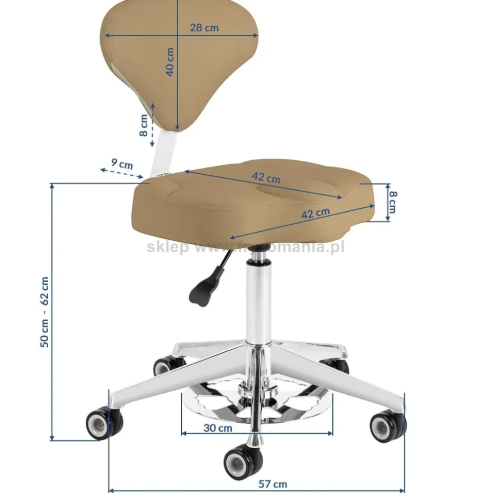 Activ Azzurro 156-F taboret kosmetyczny beżowy, dostępny w 48h