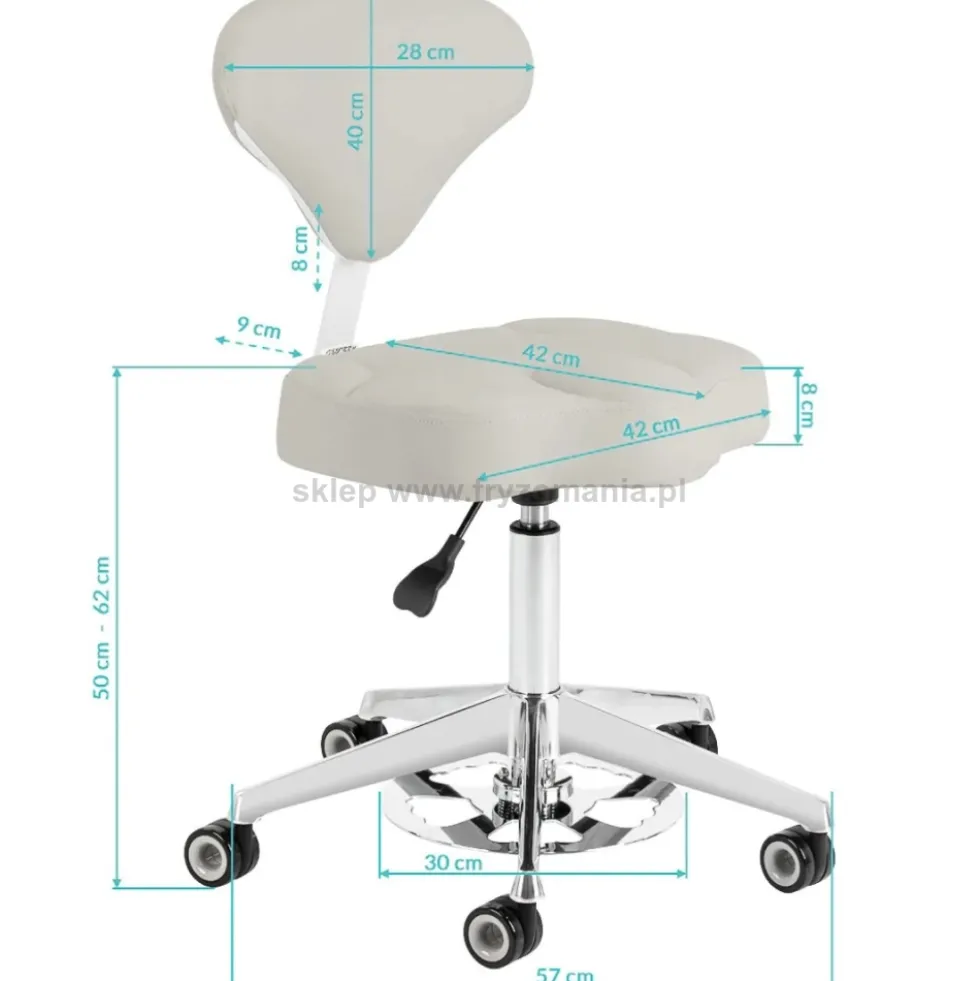 Activ Azzurro 156-F taboret kosmetyczny szary, dostępny w 48h