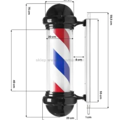 Activ BB-02 Pole Barber Shop Plafon do salonu fryzjerskiego, barberskiego czarny