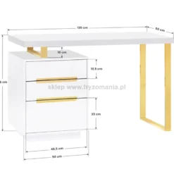 Activ 3311G Biurko kosmetyczne, złoto-białe, dostępne w 48H