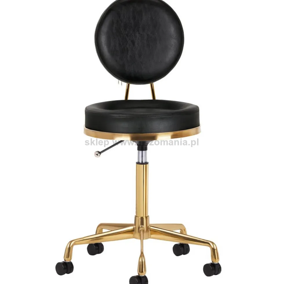 Activ H5 Taboret kosmetyczny, złoto-czarny dostępny w 48h