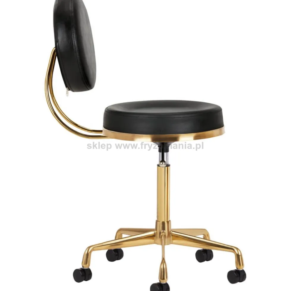 Activ H5 Taboret kosmetyczny, złoto-czarny dostępny w 48h