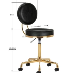 Activ H5 Taboret kosmetyczny, złoto-czarny dostępny w 48h