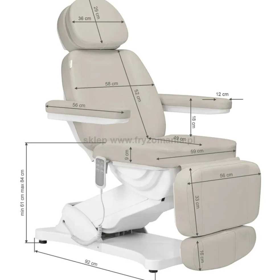 Activ Sillon Classic Fotel kosmetyczny elektryczny, Sea Salt, 3 siłowniki, dostępny w 48h