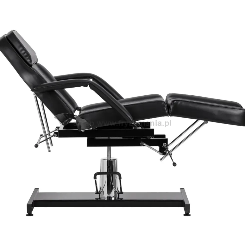 Activ Sillon 210 fotel kosmetyczny hydrauliczny, z kołyską i dzielonym podnóżkiem, czarny, dostępny w 48h