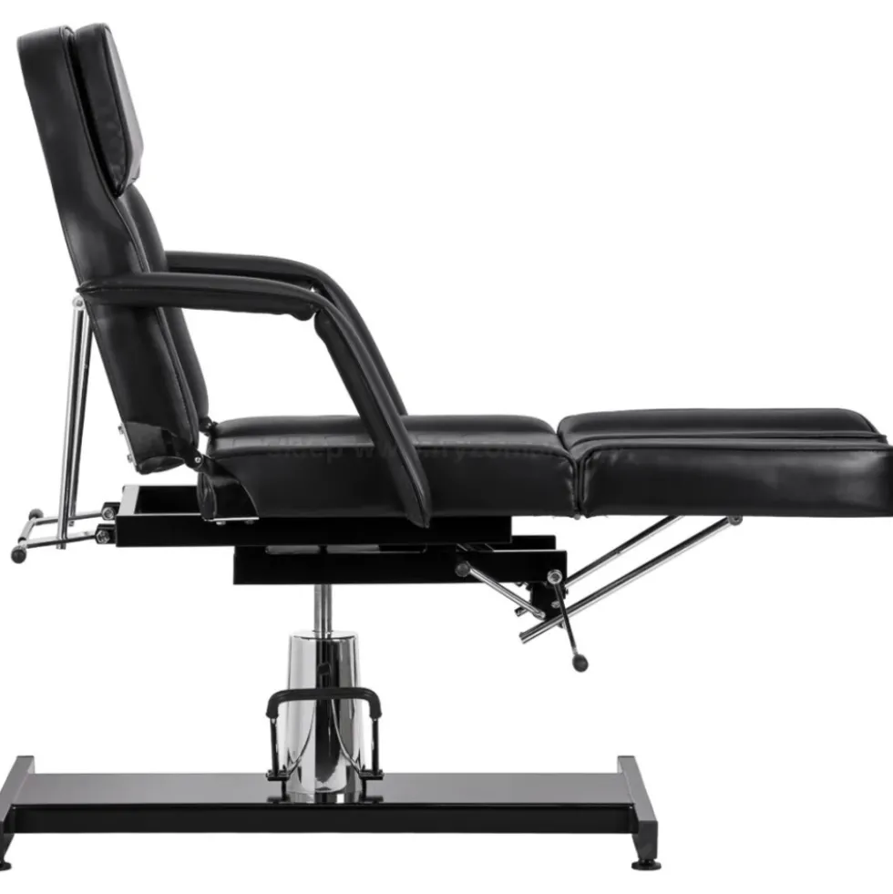 Activ Sillon 210 fotel kosmetyczny hydrauliczny, z kołyską i dzielonym podnóżkiem, czarny, dostępny w 48h