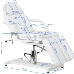 Activ Sillon 210 fotel kosmetyczny hydrauliczny, z kołyską i dzielonym podnóżkiem, biały, dostępny w 48h