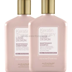 Alfaparf Keratin Therapy Lisse Design - zestaw po keratynowym prostowaniu włosów, szampon 250ml i odżywka 250ml