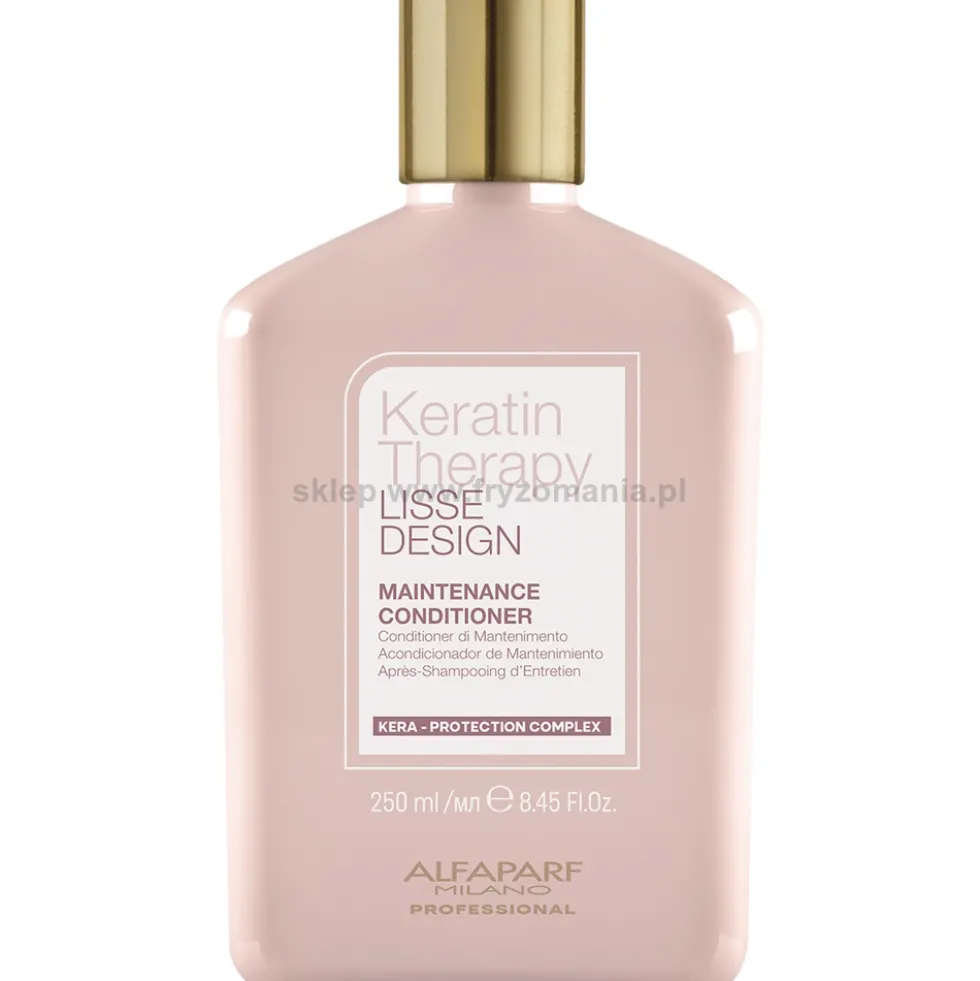 Alfaparf Keratin Therapy Lisse Design - zestaw po keratynowym prostowaniu włosów, szampon 250ml i odżywka 250ml