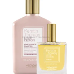 Alfaparf Keratin Therapy Lisse Design zestaw wygładzający włosy szampon 250ml i olejek 50ml