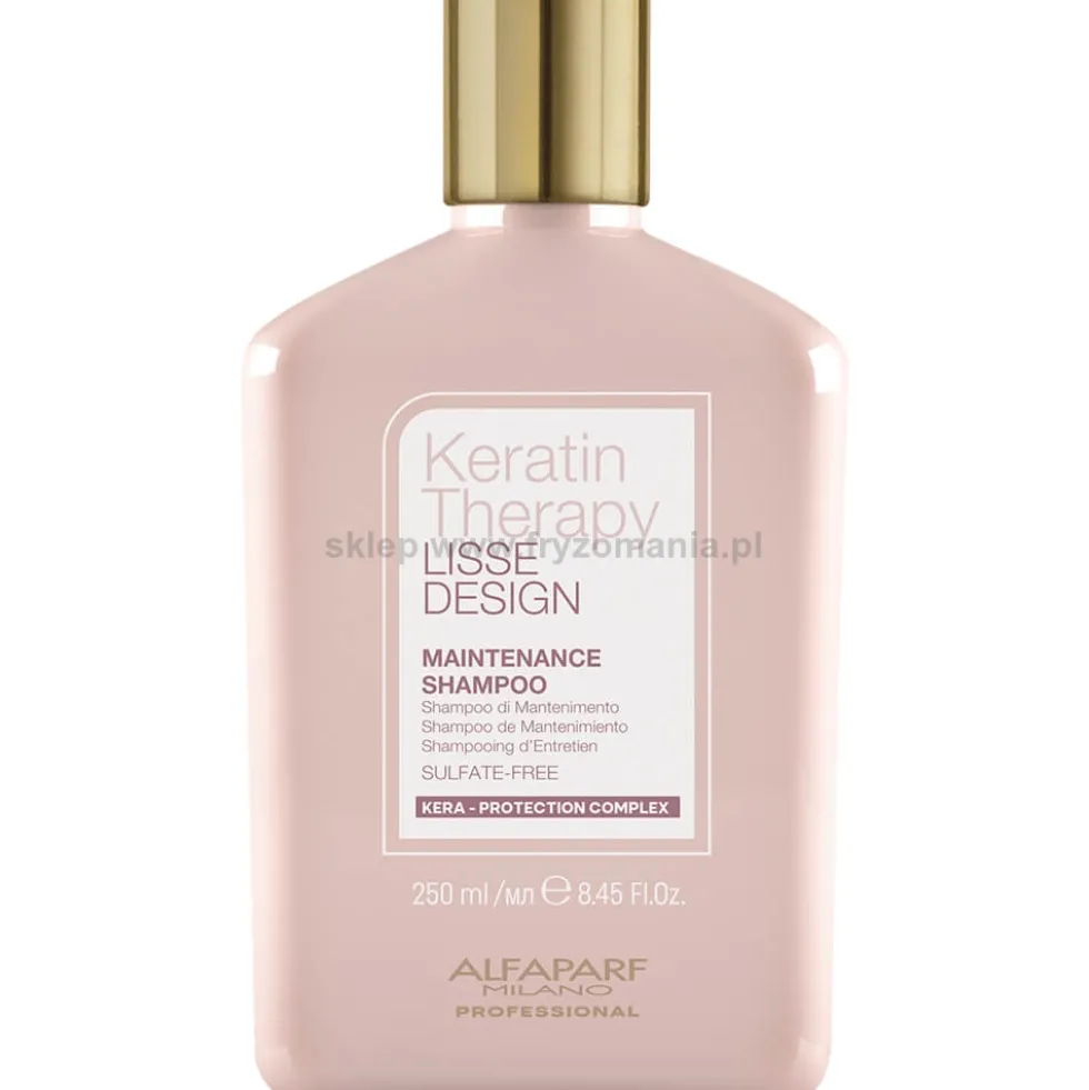 Alfaparf Keratin Therapy Lisse Design zestaw wygładzający włosy szampon 250ml i olejek 50ml