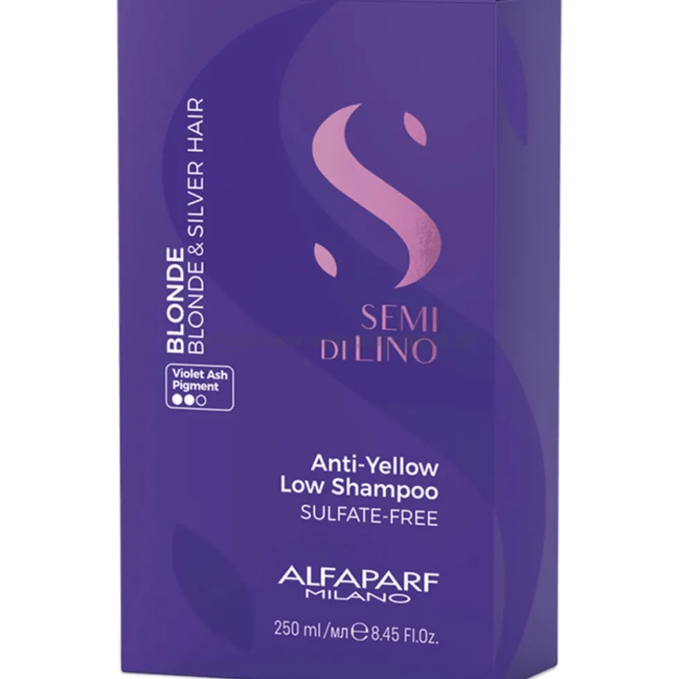 Alfaparf Semi Di Lino Blonde Anti-Yellow Szampon neutralizujący żółte odcienie do włosów blond i siwych 250ml