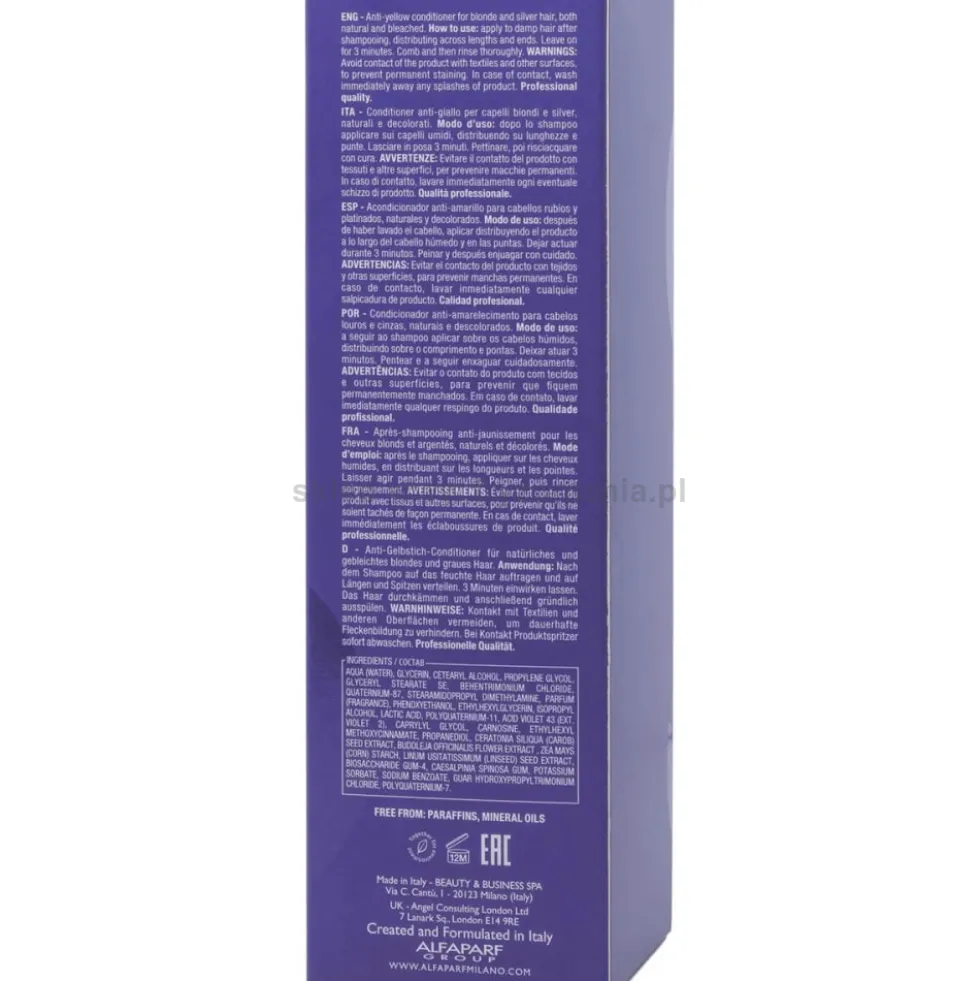 Alfaparf Semi Di Lino Blonde Anti-Yellow Odżywka do włosów blond i siwych 200ml