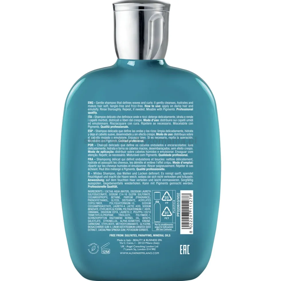 Alfaparf Semi Di Lino Curls Wavy&Curly Hair Szampon wzmacniający i podkreślający włosy kręcone 250ml