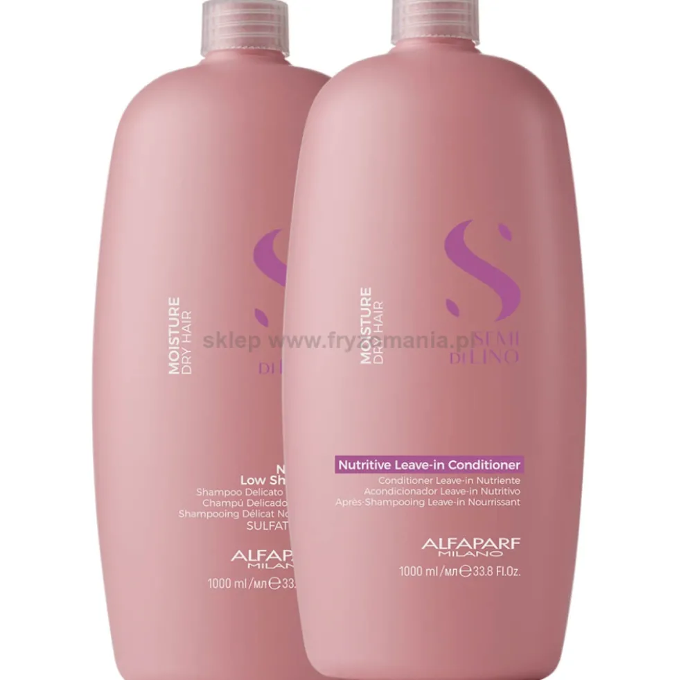 Alfaparf Semi Di Lino Moisture - zestaw nawilżający włosy szampon i odżywka 2x1000ml