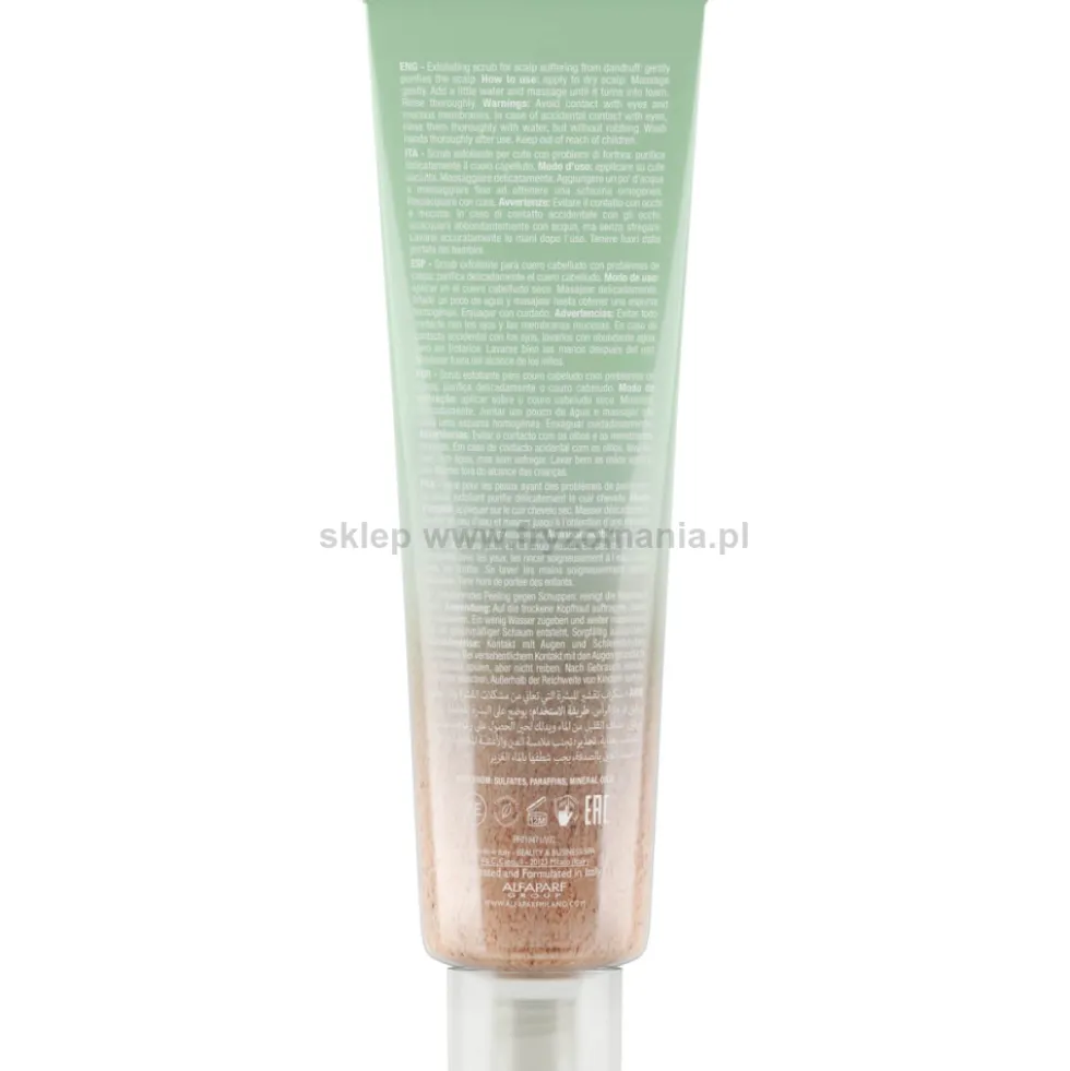 Alfaparf Semi Di Lino Scalp Rebalance Dandruff Peeling delikatnie złuszczający do skóry głowy 150ml