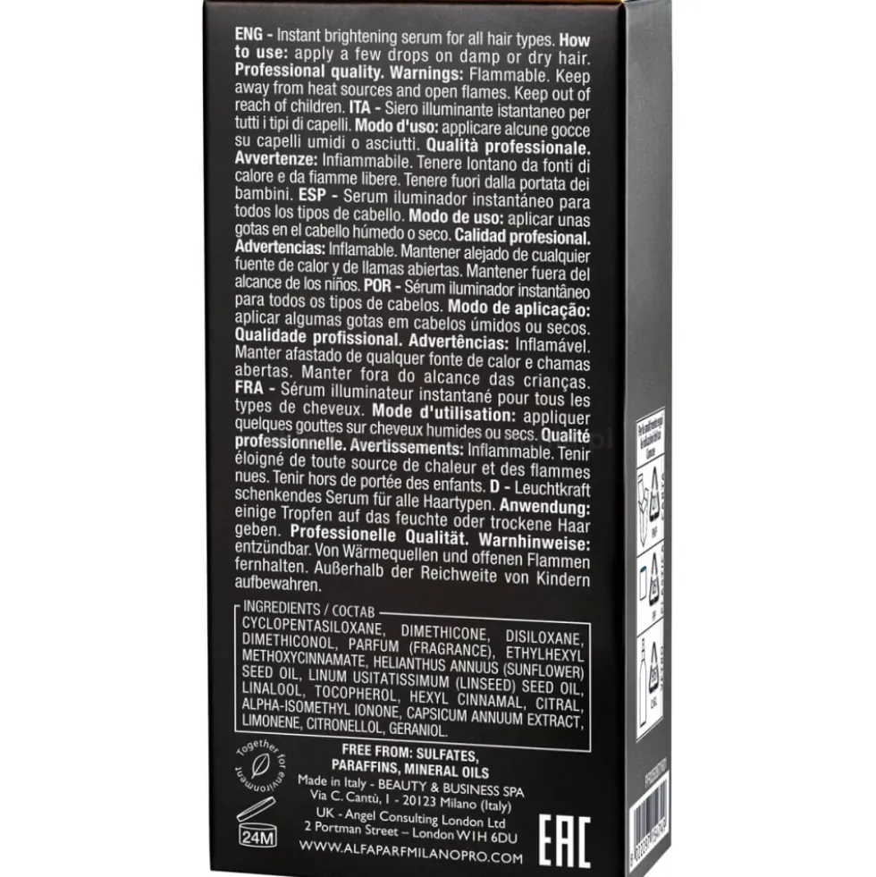 Alfaparf Semi Di Lino SUBLIME Cristalli Liquidi Serum rozświetlające do włosów 30ml