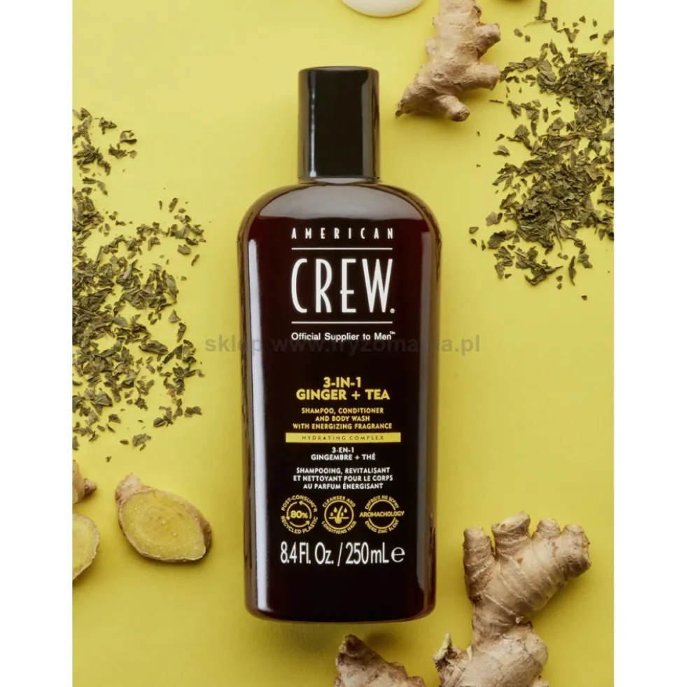 American Crew 3 in 1 Ginger&Tea Szampon, odżywka i żel pod prysznic w jednym kosmetyku 250ml