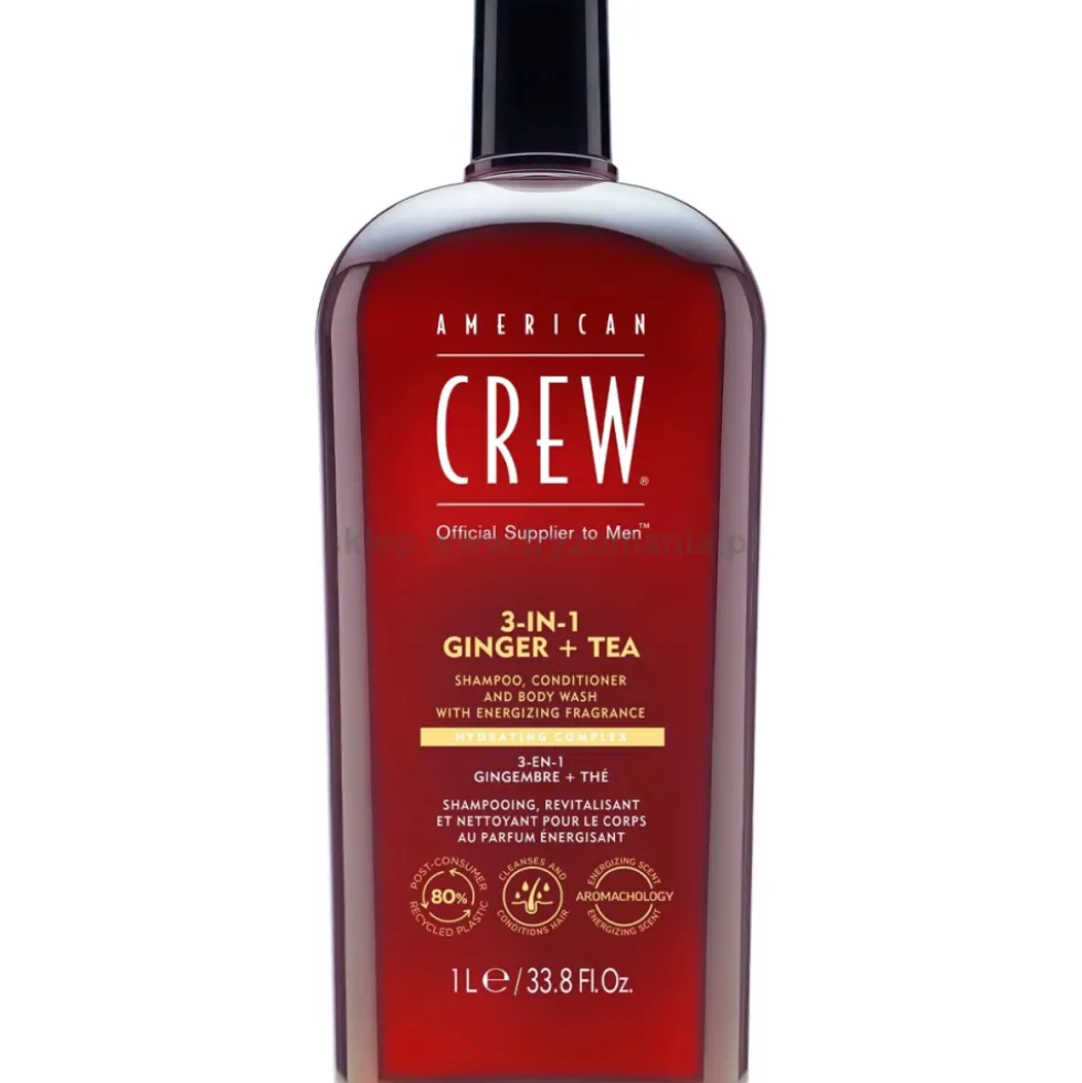 American Crew 3 in 1 Ginger&Tea Szampon, odżywka i żel pod prysznic w jednym kosmetyku 1000ml