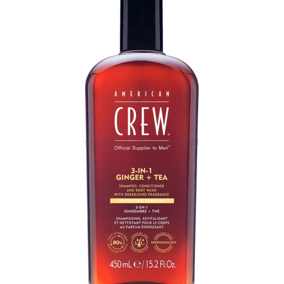 American Crew 3 in 1 Ginger&Tea Szampon, odżywka i żel pod prysznic w jednym kosmetyku 450ml