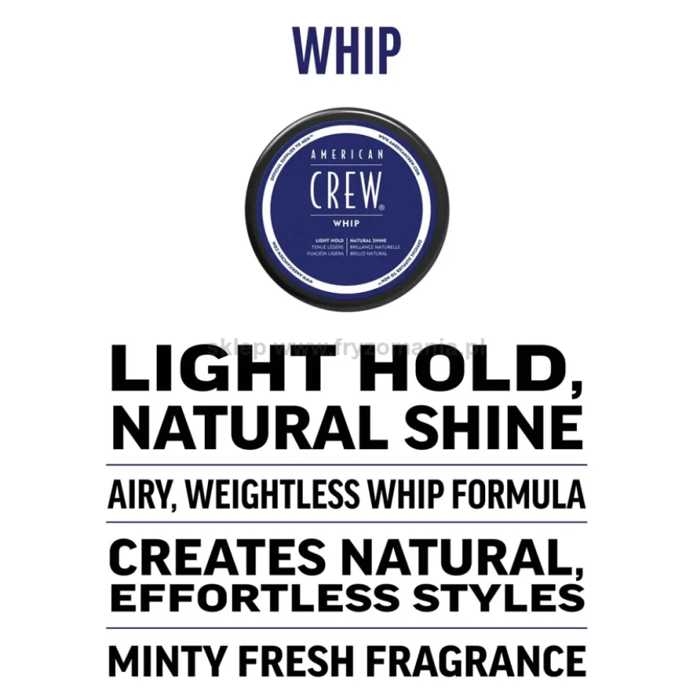 American Crew Whip Natural Shine Krem do stylizacji włosów dla mężczyzn 85ml