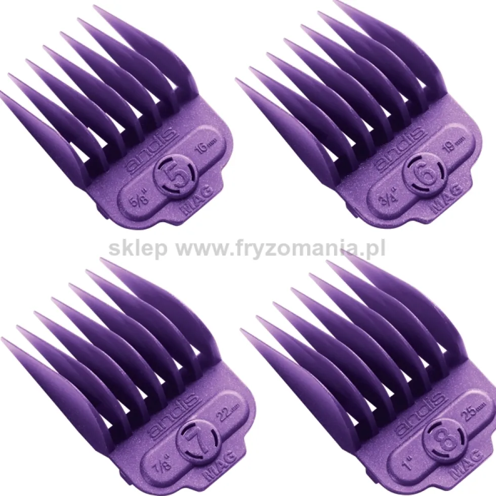 Andis Magnetic Comb Set L Nasadki do maszynki (magnetyczne), rozmiary 16mm, 19mm, 22mm, 25,5mm