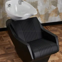 Ayala Barber Techno P Myjnia fryzjerska czarna pikowana z białą misą dostępna w 48h