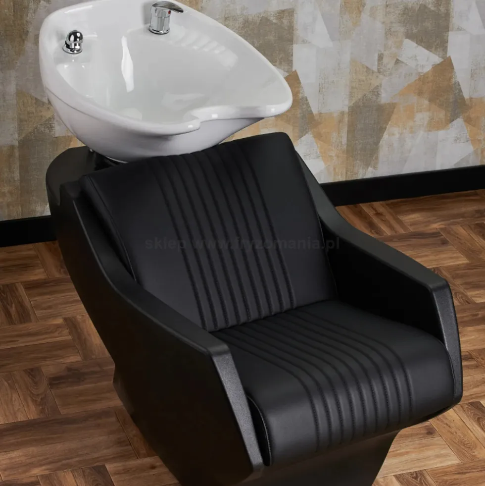 Ayala Barber Techno P Myjnia fryzjerska czarna pikowana z białą misą dostępna w 48h