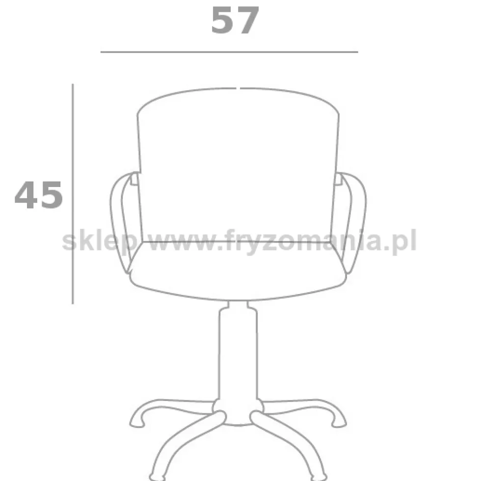 Ayala Pako Fotel fryzjerski czarny, podstawa pięcioramienna + stopki dostępny w 48H