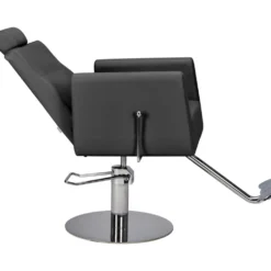 Ayala Ray Fotel fryzjerski czarny, podstawa srebrny dysk dostępny w 48h