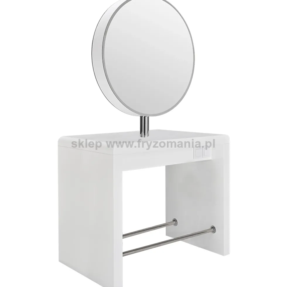 Ayala Reflection II Konsoleta fryzjerska z okrągłym lustrem, wyspa 2-os