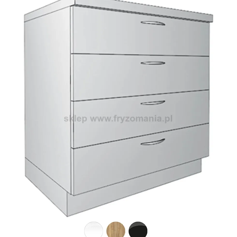 Ayala System Modułowy SDS 80 Labor fryzjerski - szafka dolna z szufladami 80cm, płyta połysk