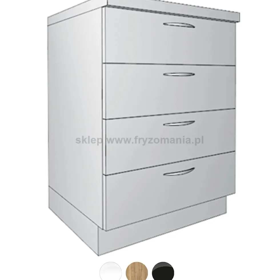 Ayala System Modułowy SDS 60 Labor fryzjerski - szafka dolna z szufladami 60cm, płyta połysk