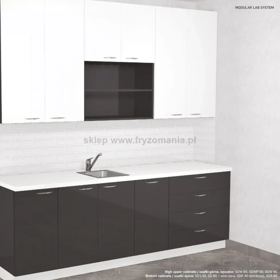 Ayala System Modułowy SGN 40 Labor fryzjerski - szafka górna 40cm, płyta połysk