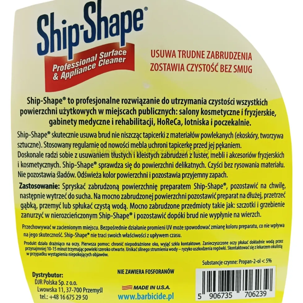 Barbicide Ship-Shape Spray do czyszczenia silnie zabrudzonych powierzchni w salonach 750ml