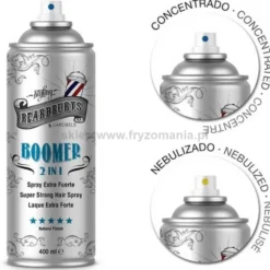 Beardburys Boomer 2in1 Super Strong Lakier do włosów o extra mocnym utrwaleniu dla mężczyzn, szybkoschnący 400 ml