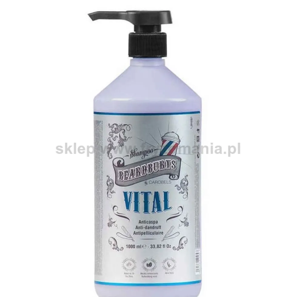 Beardburys Vital Szampon przeciwłupieżowy do wrażliwej skóry głowy z efektem peelingu 1000ml