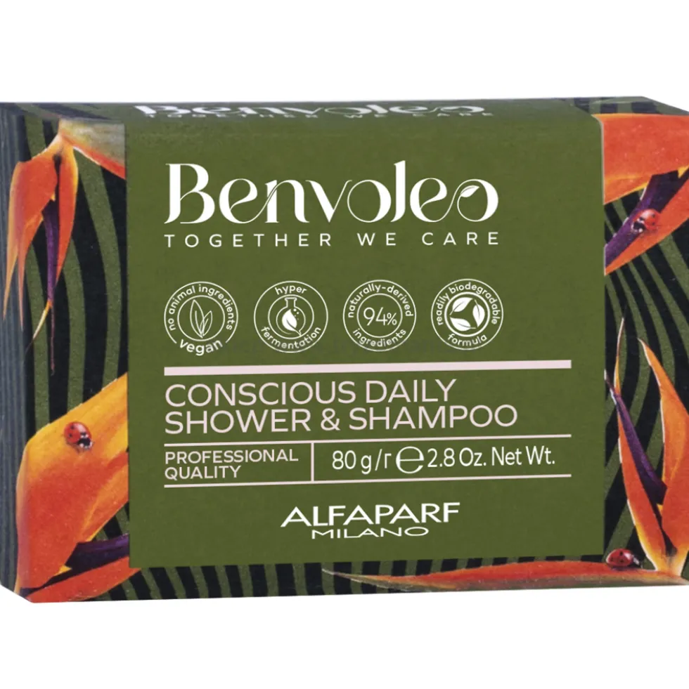 Benvoleo Conscious Daily 3w1 Szampon do włosów / płyn pod prysznic w kostce 80g