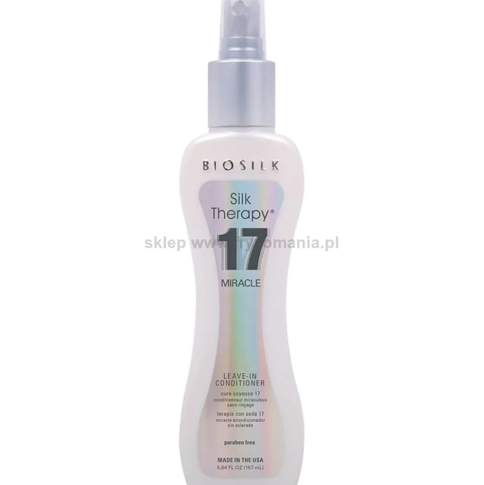BioSilk Silk Therapy 17 Miracle Odżywka nawilżająca bez spłukiwania do włosów z jedwabiem 167ml