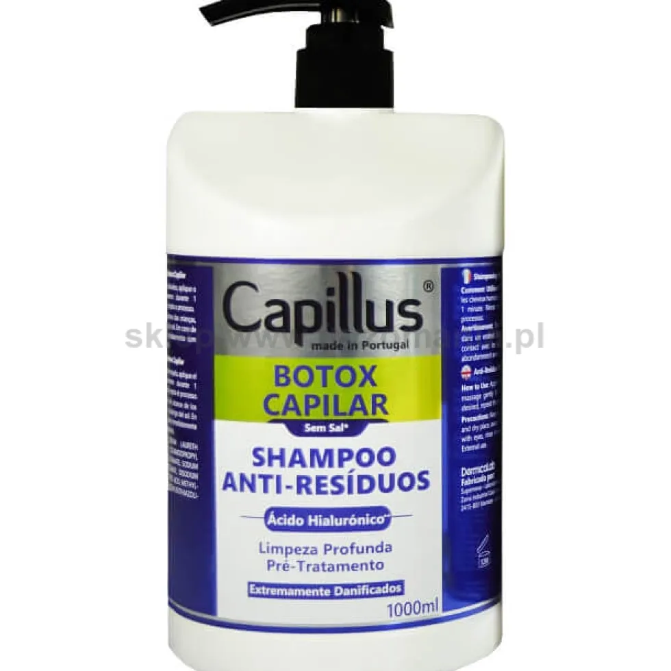 Capillus Botox Capilar Botox na włosy - zestaw szampon i maska 2x1000ml + ampułki z kwasem hialuronowym 12x10ml