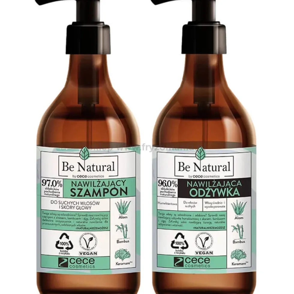 Cece Be Natural Moisturizing - zestaw nawilżający włosy szampon i odżywka 2 x 270ml