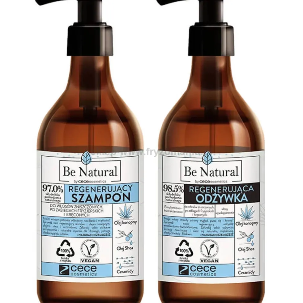 Cece Be Natural Regenerating - zestaw regenerujący włosy zniszczone szampon i odżywka 2 x 270ml