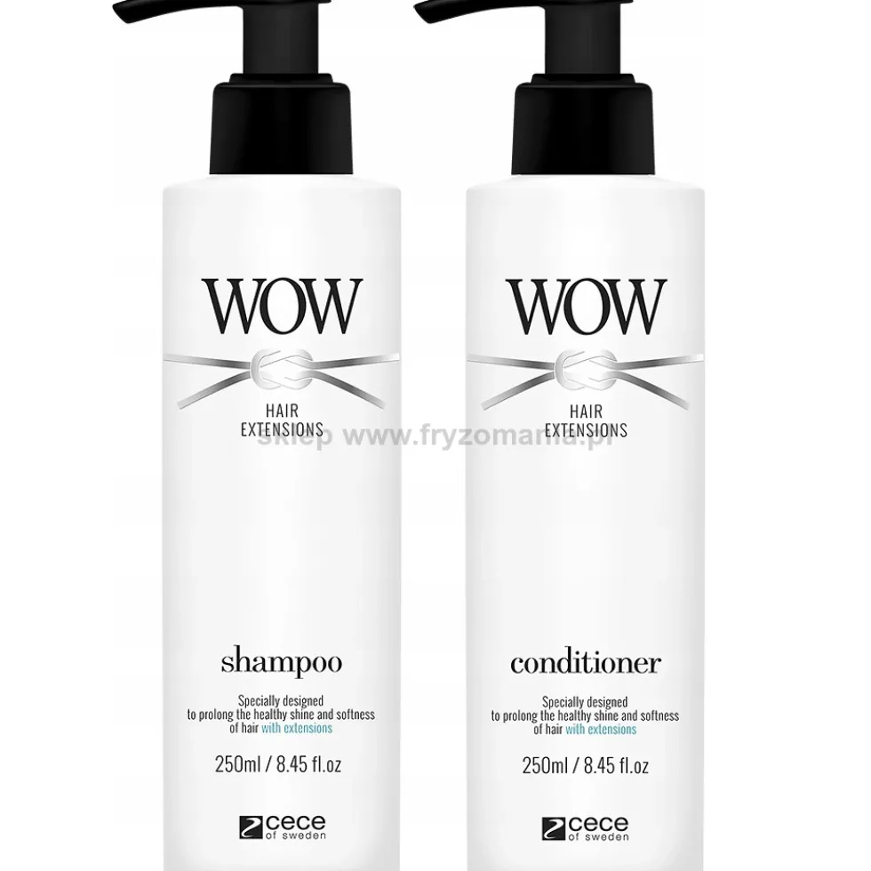 CeCe WOW Hair Extensions - zestaw do włosów przedłużanych szampon 250ml i odżywka 250ml